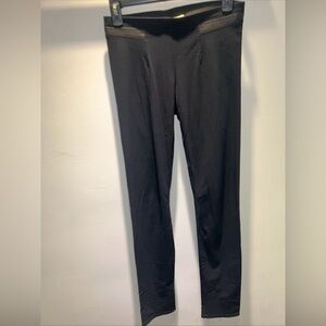 Helmut Lang Pull On Viscose And Leather Pants Leggings Black S